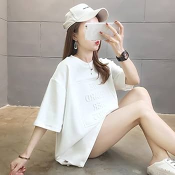 Amazon.co.jp: mecaponn レディース 半袖 Tシャツ ゆったり 白